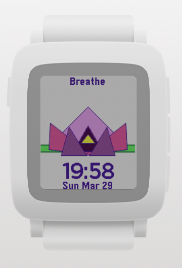 Lotus Breath Pebble Watchface - A breathing-themed Pebble watch face